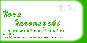 nora haromszeki business card